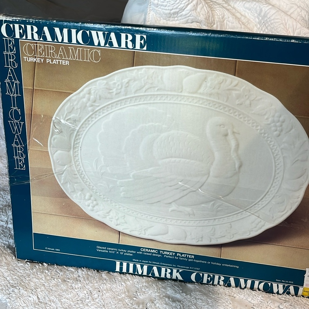 Vintage Ceramic Turkey Platter